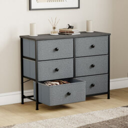 Lassic Vida Designs Chorley 6 Drawer Fabric Ukfr Chest Of Drawers, Grey & Black - thumbnail 5