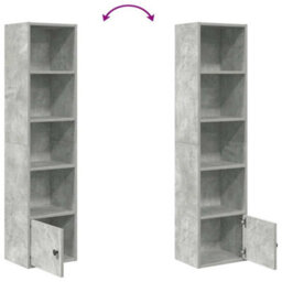 Berkfield Bookcase Concrete Grey 31X24X127 Cm Engineered Wood - thumbnail 7
