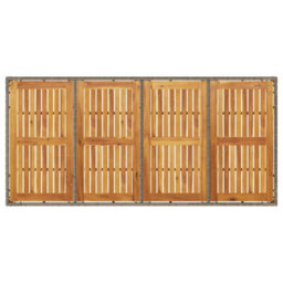 Berkfield Garden Table With Acacia Wood Top Grey 190X90X75 Cm Poly Rattan - thumbnail 7