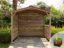 Edecks Atlast Hot Tub Privacy Shelter Garden Gazebo 2400mm X 2400mm Pressure Treated Outdoor Timber With Bolt Down Anchors 2.1M - thumbnail 1
