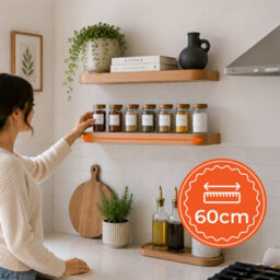 Innoteck Floating Wall Shelf With Curved Corners 60Cm Set Of 2 Light Oak - thumbnail 6