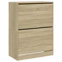 Berkfield Shoe Cabinet With 2 Flip-Drawers Sonoma Oak 80X42X108 Cm - thumbnail 2