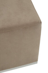 Premier Housewares Interiors By Premier Mink And Silver Square Footstool, Velvet Ottoman Footstool With Silver Base, Pouffe Footstool For Home - thumbnail 5