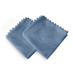 Deconovo 2 Pack Poms Cushion Covers 55Cm X 55Cm Throw Pillowcases For Bedroom With Invisible Zipper 22X22 Inches Slate Blue - thumbnail 2