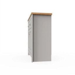 2 Doors 2 Drawer Sideboard Unit Storage Cabinet Compact Cupboard Grey Oak - thumbnail 5