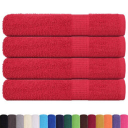 Berkfield Durable Sauna Towels 4 Pcs Red 80X200 Cm 360 Gsm 100% Cotton