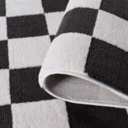 The Rugs Loft Dark Grey And Ivory Checkerboard Living Room Area Rug And Runners Soft Pile - thumbnail 6