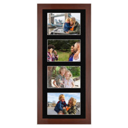 AK Frames 50X20Cm Rose Wood Modern Multi Photo Frame With Black Mount - Holds 4 Apertures (4X) 6X4 Photos - thumbnail 1