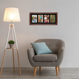 AK Frames 50X20Cm Rose Wood Modern Multi Photo Frame With Black Mount - Holds 4 Apertures (4X) 6X4 Photos - thumbnail 3