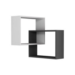 Decortie Ring Corner Wall Mounted Modern Bookcase Shelving Unit Display Unit White Anthracite Grey 60Cm - thumbnail 2
