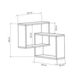 Decortie Ring Corner Wall Mounted Modern Bookcase Shelving Unit Display Unit White Anthracite Grey 60Cm - thumbnail 3