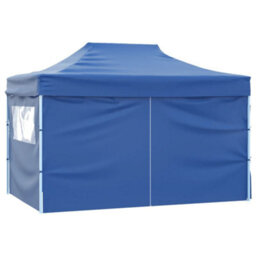 Walplus Professional Folding Party Tent Garden Gazebo Canopy With 4 Sidewalls 3X4 M Steel Blue - thumbnail 3