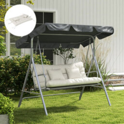 Outsunny Outdoor Back And Seat Cushion With Pillows, No Swing, White - thumbnail 7