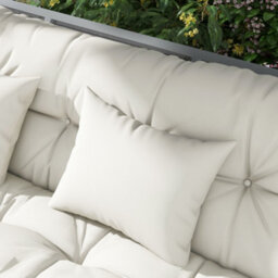 Outsunny Outdoor Back And Seat Cushion With Pillows, No Swing, White - thumbnail 8