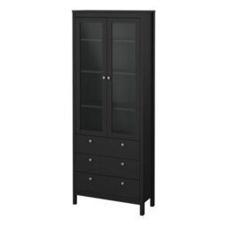 Furniture To Go Madrid China Cabinet 2 Doors W/glass + 3 Drawers In Matt Black - thumbnail 4