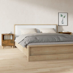 Berkfield Elegant Bedside Cabinets 2 Pcs Smoked Oak 40X35X50 Cm - thumbnail 2