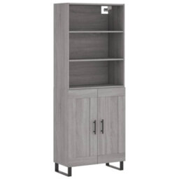 Berkfield Highboard Grey Sonoma 69.5X34X180 Cm Engineered Wood - thumbnail 2