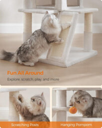 Ledrem Small Cat Tree, Cat Tower With Widened Perch For Large Cats Indoor, Kittens, Scratching Posts And Ramp - thumbnail 5