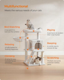 Ledrem Small Cat Tree, Cat Tower With Widened Perch For Large Cats Indoor, Kittens, Scratching Posts And Ramp - thumbnail 3
