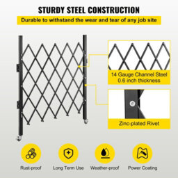 "Vevor Single Folding Security Gate, 48"" H X 66"" W Folding Door Gate, Steel Accordion Security Gate, Scissor Gate" - thumbnail 4