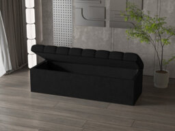 Leo Black Velvet Ottoman Bench - thumbnail 4