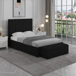 Leo Black Velvet Ottoman Bench - thumbnail 5