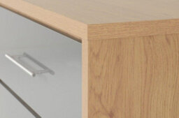 Seconique Seville 3 Drawer Chest Oak And Grey Sheen Finish - thumbnail 7