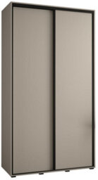 Arte Dakota I Sleek Cashmere & Black Sliding Door Wardrobe 1400mm H2350mm D600mm With Two Hanging Rails And Six Shelves - thumbnail 1
