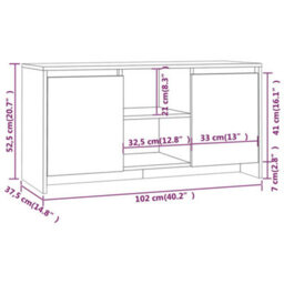 Berkfield Sturdy Tv Cabinet White 102X37.5X52.5 Cm Engineered Wood - thumbnail 8