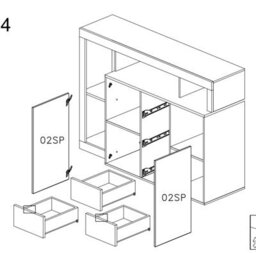 FurniComp LTD Furnicomp Lorenzo 2 Door 3 Drawer White Gloss And Concrete Grey Sideboard - thumbnail 3