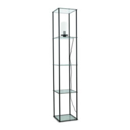 Valuelights Gobie Black Metal Frame With Glass Storage Shelf Floor Lamp With Led Bulb - thumbnail 2