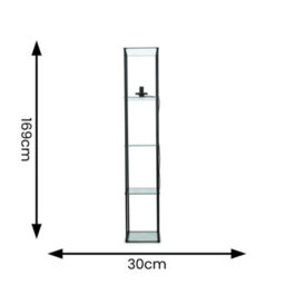 Valuelights Gobie Black Metal Frame With Glass Storage Shelf Floor Lamp With Led Bulb - thumbnail 6