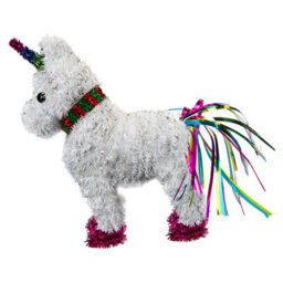 Christmas Decoration Tinsel Unicorn X 1 25Cm X 22Cm White Unicorn 25Cm - thumbnail 1