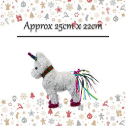 Christmas Decoration Tinsel Unicorn X 1 25Cm X 22Cm White Unicorn 25Cm - thumbnail 2