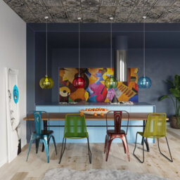 Sollux Lighting Ball Glass & Steel Green 1 Light Classic Pendant Ceiling Light - thumbnail 6