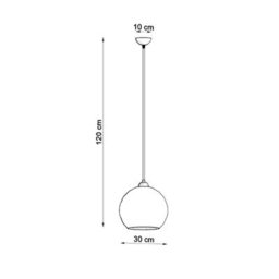 Sollux Lighting Ball Glass & Steel Green 1 Light Classic Pendant Ceiling Light - thumbnail 4