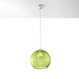 Luminosa Lighting Luminosa Ball 1 Light Glass Dome Ceiling Pendant Green, Chrome, E27