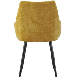 Mof Modern Upholstered Dining Chairs With Armrests Set Of 2 Fabric Accent Chairs With Black Metal Legs Yellow X2 - thumbnail 6