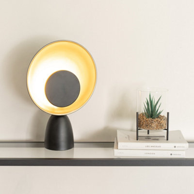 Valuelights Saffy Matt Black Metal Integrated Led Metallic Shade Table Lamp - image 1
