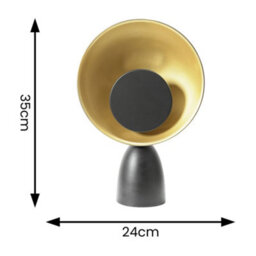 Valuelights Saffy Matt Black Metal Integrated Led Metallic Shade Table Lamp - thumbnail 5