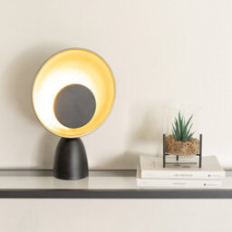Valuelights Saffy Matt Black Metal Integrated Led Metallic Shade Table Lamp - thumbnail 1