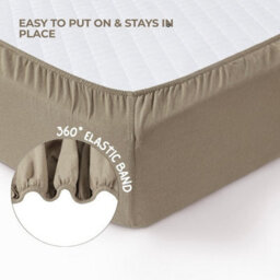 MHG Living Pack Of 2 Fitted Cot Sheets, 100% Cotton Jersey - Soft & Breathable - Ecru & Brown - Fits 120X60Cm Cots - thumbnail 4