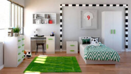 Arte Vibrant White And Grey Chest Of Drawers H930mm W800mm D400mm - Lime Handles For Energetic Kids' Rooms - thumbnail 2