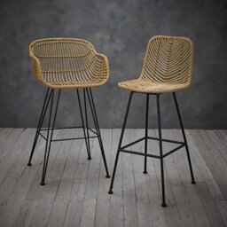 Kmore Light Grey Button Back Stool With Studs - thumbnail 2