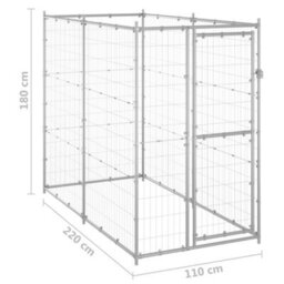 Walplus Outdoor Dog Kennel Galvanised Steel 110X220X180 Cm - thumbnail 6