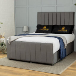 UKBEDFURNITURE Belvoir Plush Steel End Opening Divan Ottoman Bed With 54 Inch Headboard & 10 Inch Orthopaedic Mattress - thumbnail 1