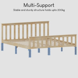 Lassic Vida Designs Milan Pine 5Ft King Size Wooden Bed Frame - High Foot End - thumbnail 6