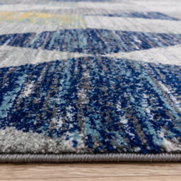 The Rug Edit Grey Blue Modern Muse Harlequin Diamond Geometric Rug - thumbnail 8