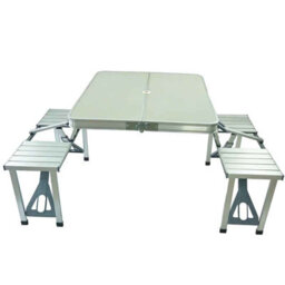 Gr8 Garden Aluminium Folding Camping Picnic Table & 4 Chairs Set Portable Outdoor Garden Bench For Camping Bbq Picnic & Patio - thumbnail 7