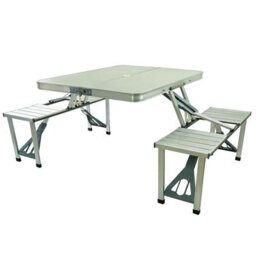 Gr8 Garden Aluminium Folding Camping Picnic Table & 4 Chairs Set Portable Outdoor Garden Bench For Camping Bbq Picnic & Patio - thumbnail 6